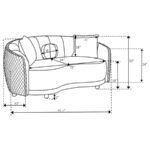 BROOKSIDE VELVET UPHOLSTERED CURVED SOFA DARK GREY - Image 12