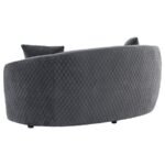 BROOKSIDE VELVET UPHOLSTERED CURVED LOVESEAT DARK GREY - Image 6