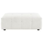 EVERLY BOUCLE UPHOLSTERED RECTANGULAR OTTOMAN OFF WHITE - Image 3