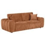 BURNETT 3-PIECE CHENILLE UPHOLSTERED SOFA SET BURNT ORANGE - Image 3