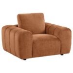 BURNETT 3-PIECE CHENILLE UPHOLSTERED SOFA SET BURNT ORANGE - Image 6