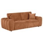 BURNETT CHENILLE UPHOLSTERED WIDE ARM SOFA BURNT ORANGE