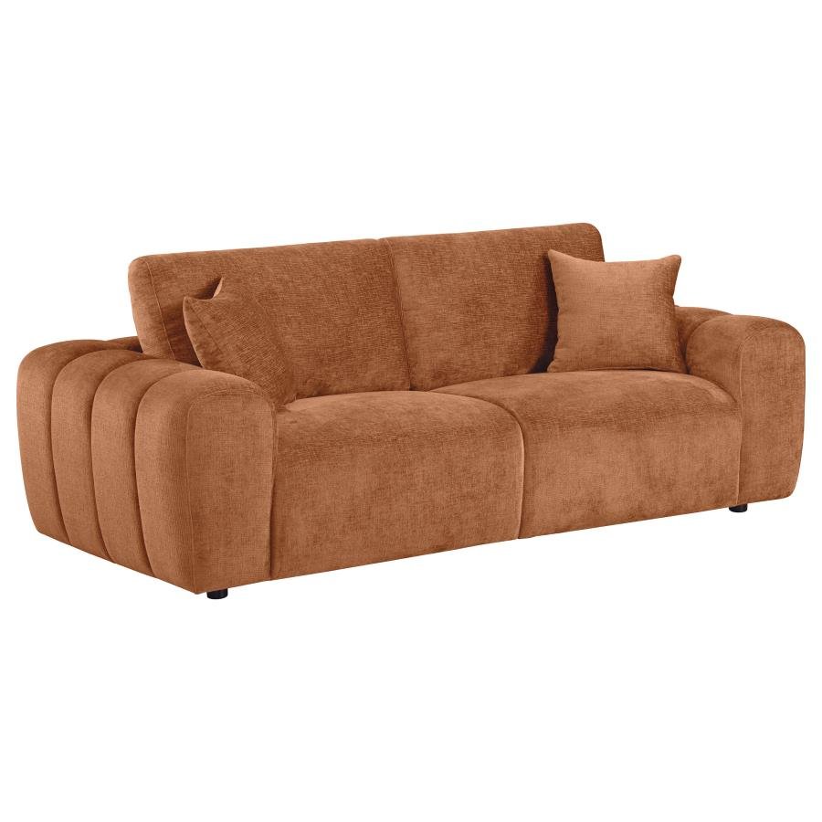504951_02x900.jpg BURNETT CHENILLE UPHOLSTERED WIDE ARM SOFA BURNT ORANGE - Image 1