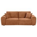 BURNETT CHENILLE UPHOLSTERED WIDE ARM SOFA BURNT ORANGE - Image 3