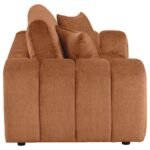 BURNETT CHENILLE UPHOLSTERED WIDE ARM LOVESEAT BURNT ORANGE - Image 8