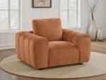 BURNETT CHENILLE UPHOLSTERED ACCENT CHAIR BURNT ORANGE - Image 2