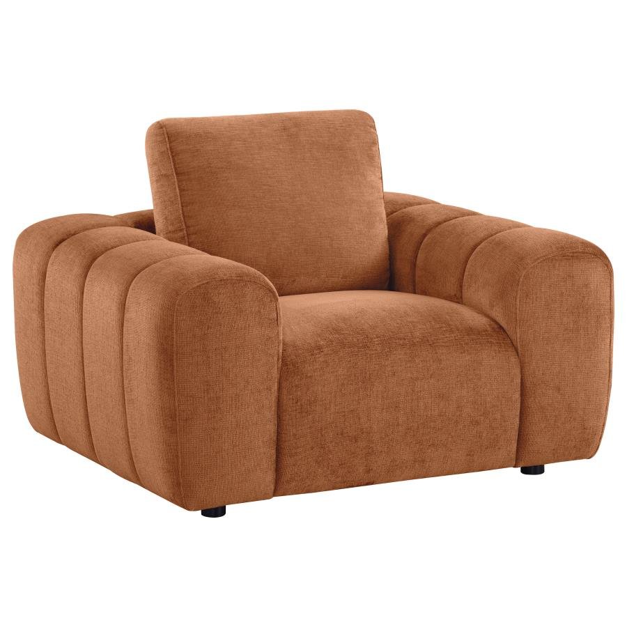 504953_02x900.jpg BURNETT CHENILLE UPHOLSTERED ACCENT CHAIR BURNT ORANGE - Image 1