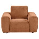 BURNETT CHENILLE UPHOLSTERED ACCENT CHAIR BURNT ORANGE - Image 3