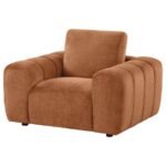 BURNETT CHENILLE UPHOLSTERED ACCENT CHAIR BURNT ORANGE - Image 4