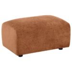 BURNETT CHENILLE UPHOLSTERED OTTOMAN BURNT ORANGE