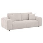 BURNETT 3-PIECE CHENILLE UPHOLSTERED SOFA SET IVORY - Image 3