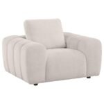 BURNETT 3-PIECE CHENILLE UPHOLSTERED SOFA SET IVORY - Image 6