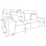 BURNETT 3-PIECE CHENILLE UPHOLSTERED SOFA SET IVORY - Image 9