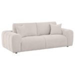 BURNETT CHENILLE UPHOLSTERED WIDE ARM SOFA IVORY