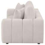 BURNETT CHENILLE UPHOLSTERED WIDE ARM SOFA IVORY - Image 5