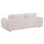 BURNETT CHENILLE UPHOLSTERED WIDE ARM SOFA IVORY - Image 6