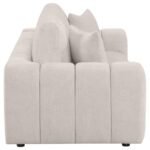 BURNETT CHENILLE UPHOLSTERED WIDE ARM SOFA IVORY - Image 8
