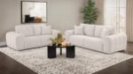 BURNETT CHENILLE UPHOLSTERED WIDE ARM SOFA IVORY - Image 11