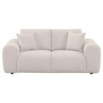 BURNETT CHENILLE UPHOLSTERED WIDE ARM LOVESEAT IVORY - Image 3