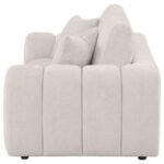 BURNETT CHENILLE UPHOLSTERED WIDE ARM LOVESEAT IVORY - Image 5