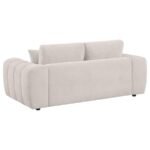 BURNETT CHENILLE UPHOLSTERED WIDE ARM LOVESEAT IVORY - Image 6