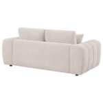 BURNETT CHENILLE UPHOLSTERED WIDE ARM LOVESEAT IVORY - Image 7