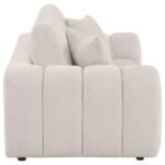 BURNETT CHENILLE UPHOLSTERED WIDE ARM LOVESEAT IVORY - Image 8