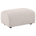 BURNETT CHENILLE UPHOLSTERED OTTOMAN IVORY