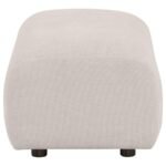 BURNETT CHENILLE UPHOLSTERED OTTOMAN IVORY - Image 4