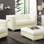 CHAVIANO UPHOLSTERED TRACK ARM LOVESEAT PEARL WHITE - Image 2