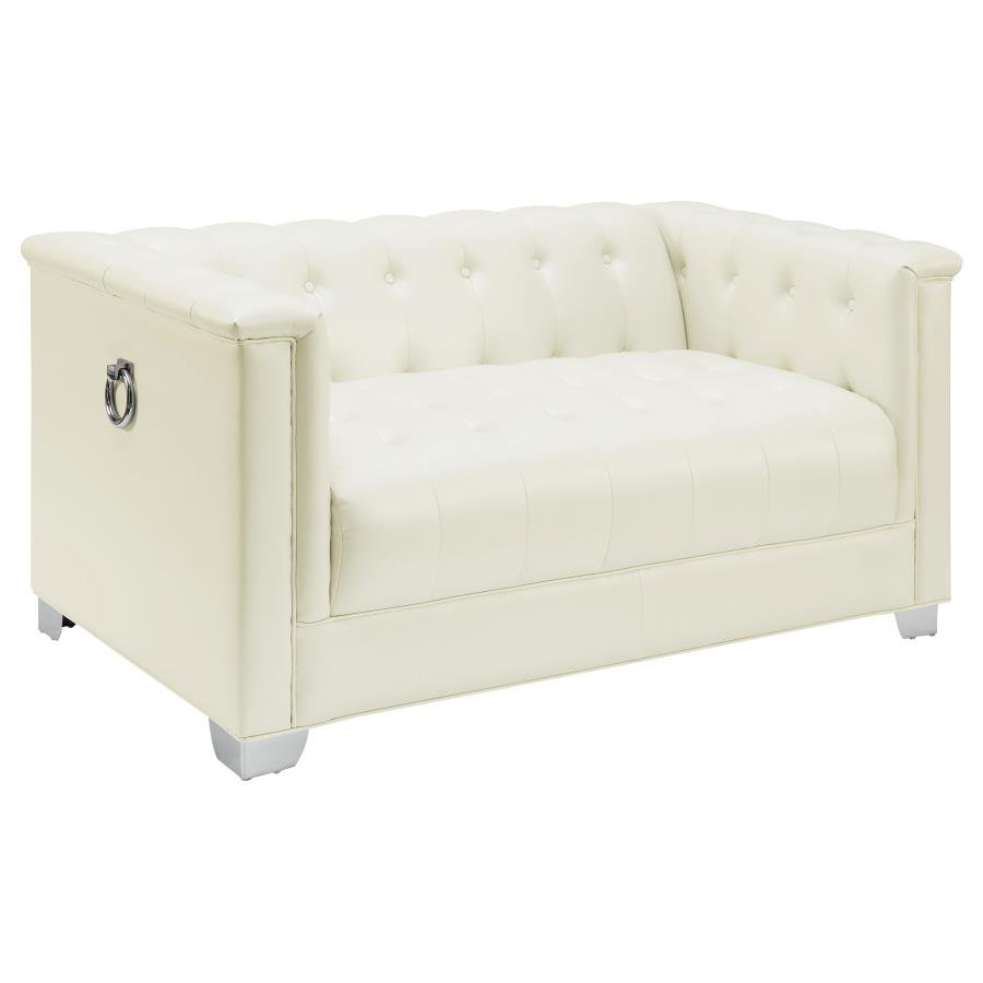 505392_02x900.jpg CHAVIANO UPHOLSTERED TRACK ARM LOVESEAT PEARL WHITE - Image 1
