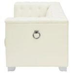 CHAVIANO UPHOLSTERED TRACK ARM LOVESEAT PEARL WHITE - Image 5