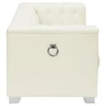 CHAVIANO UPHOLSTERED TRACK ARM LOVESEAT PEARL WHITE - Image 7