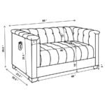 CHAVIANO UPHOLSTERED TRACK ARM LOVESEAT PEARL WHITE - Image 10