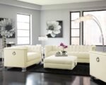CHAVIANO UPHOLSTERED TRACK ARM LOVESEAT PEARL WHITE - Image 12