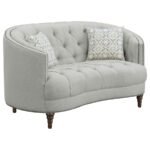 AVONLEA UPHOLSTERED SLOPED ARM LOVESEAT GREY FABRIC