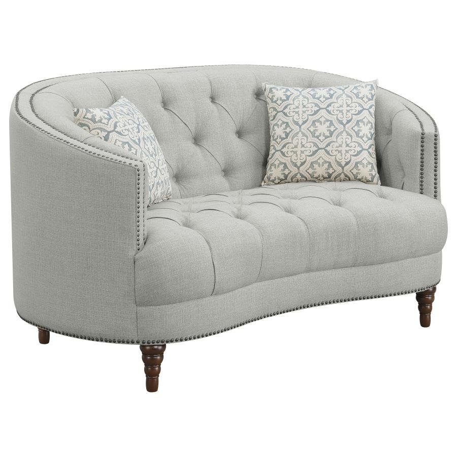 505642_02x900.jpg AVONLEA UPHOLSTERED SLOPED ARM LOVESEAT GREY FABRIC - Image 1