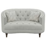 AVONLEA UPHOLSTERED SLOPED ARM LOVESEAT GREY FABRIC - Image 3