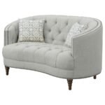 AVONLEA UPHOLSTERED SLOPED ARM LOVESEAT GREY FABRIC - Image 4