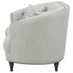 AVONLEA UPHOLSTERED SLOPED ARM LOVESEAT GREY FABRIC - Image 5