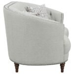 AVONLEA UPHOLSTERED SLOPED ARM LOVESEAT GREY FABRIC - Image 9