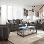 SALIZAR 3-PIECE UPHOLSTERED FLARED ARM SOFA SET GREY