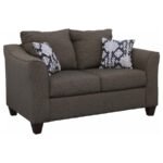 SALIZAR UPHOLSTERED FLARED ARM LOVESEAT CHARCOAL GREY