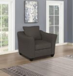 SALIZAR UPHOLSTERED FLARED ARM ACCENT CHAIR CHARCOAL GREY - Image 2