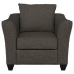SALIZAR UPHOLSTERED FLARED ARM ACCENT CHAIR CHARCOAL GREY - Image 3