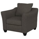 SALIZAR UPHOLSTERED FLARED ARM ACCENT CHAIR CHARCOAL GREY - Image 4