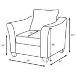 SALIZAR UPHOLSTERED FLARED ARM ACCENT CHAIR CHARCOAL GREY - Image 12