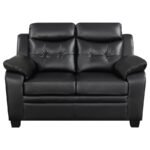 FINLEY 3-PIECE UPHOLSTERED PADDED ARM TUFTED SOFA SET BLACK - Image 8