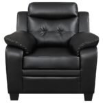 FINLEY 3-PIECE UPHOLSTERED PADDED ARM TUFTED SOFA SET BLACK - Image 11