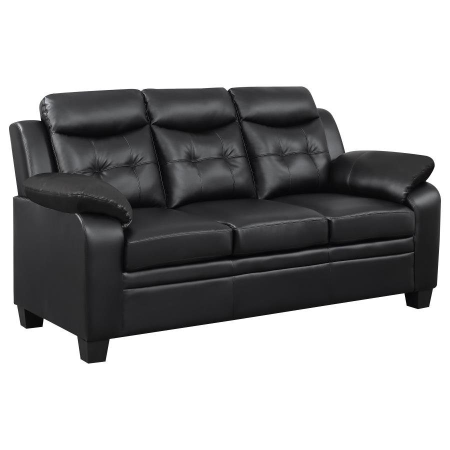 506551_02x900.jpg FINLEY UPHOLSTERED PADDED ARM TUFTED SOFA BLACK - Image 1